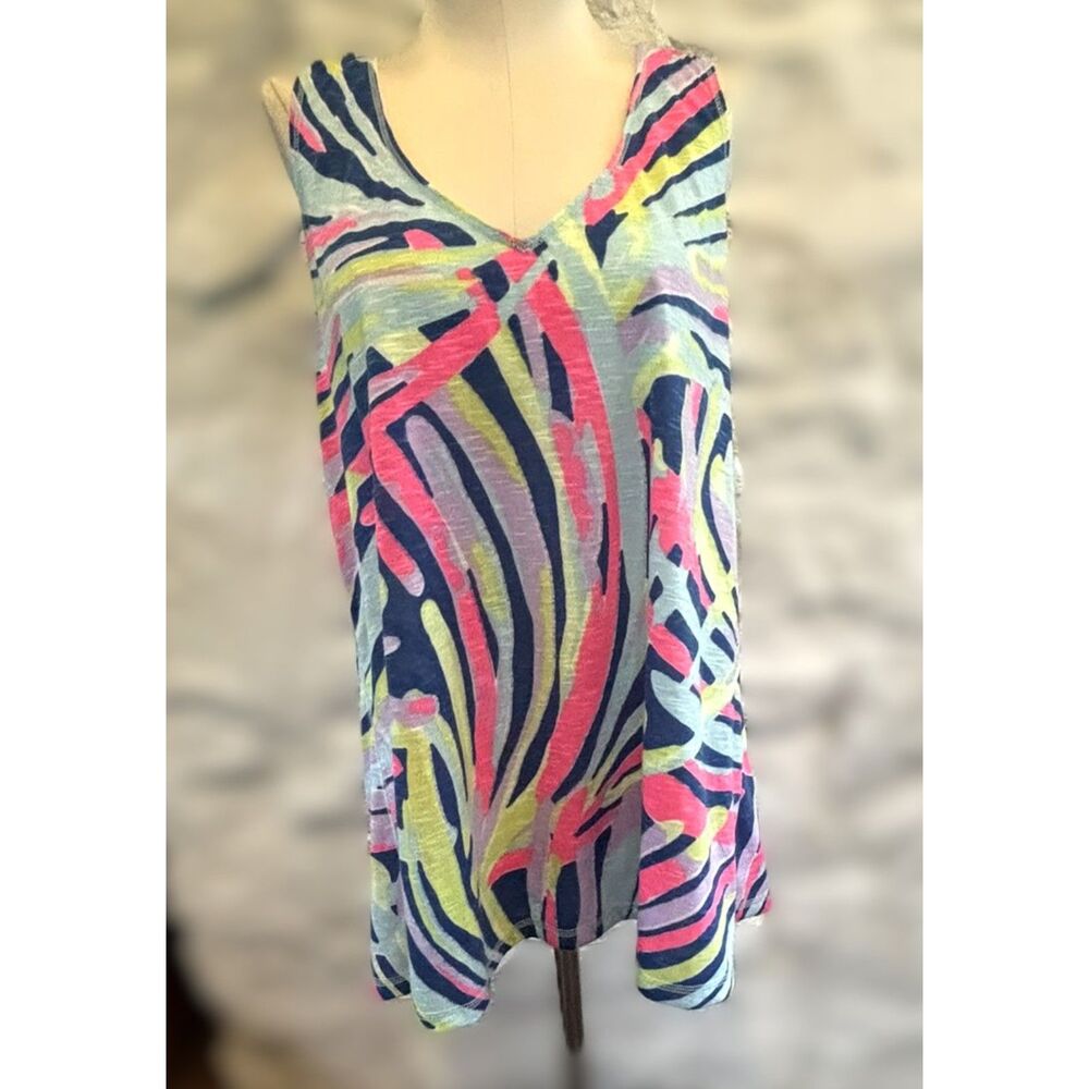 Lilly Pulitzer Luxletic‎ Anisa Tank Racerback Swing Active Print Bright Neon XL
